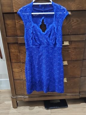 Connected Apparel Vibrant Blue Backless Dress